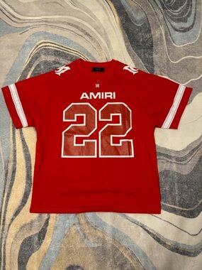 Amiri 22 Jersey Red Tee Mens Size Small Medium or Large